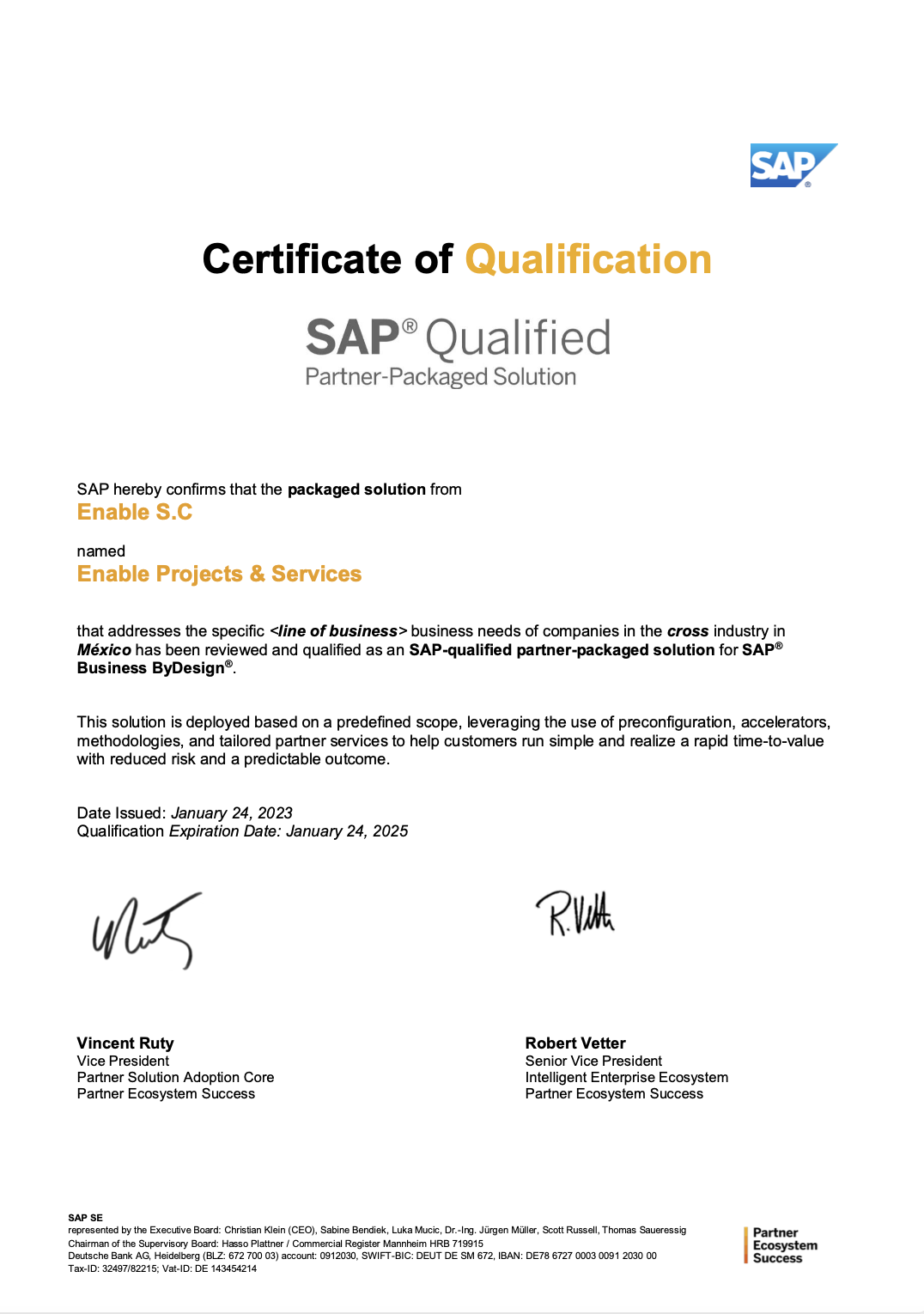 Enable Projects and Services, Enable Global - SAP Gold Partner #1 en LATAM